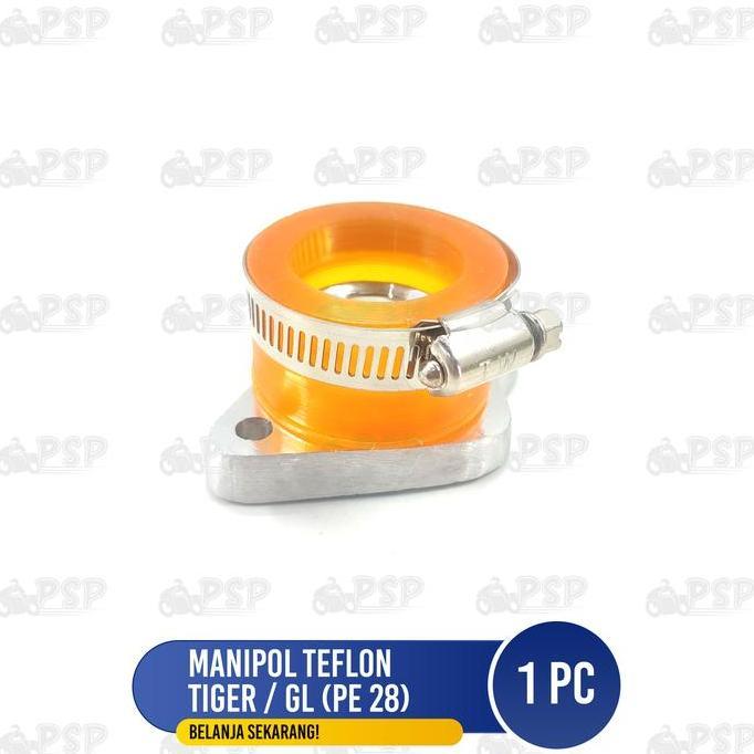 Promo Manipol Teflon Tiger PE 28 - Manifold Teplon Intake Karbu PE 28 PNP Honda CB GL Megapro Tiger 