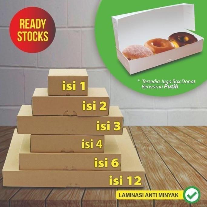 Kotak Donat - Dus Donat - Box Donat - Kraft Coklat-HOT&FRESH-Isi 3