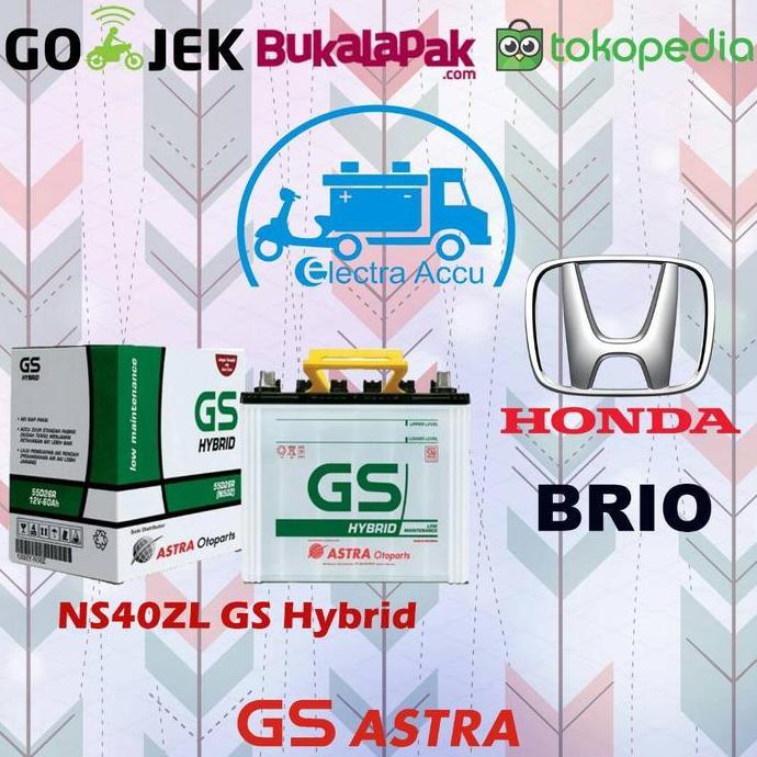 BEBAS ONGKIR - Aki Mobil Honda Brio NS40ZL GS Astra Hybrid Aki Basah