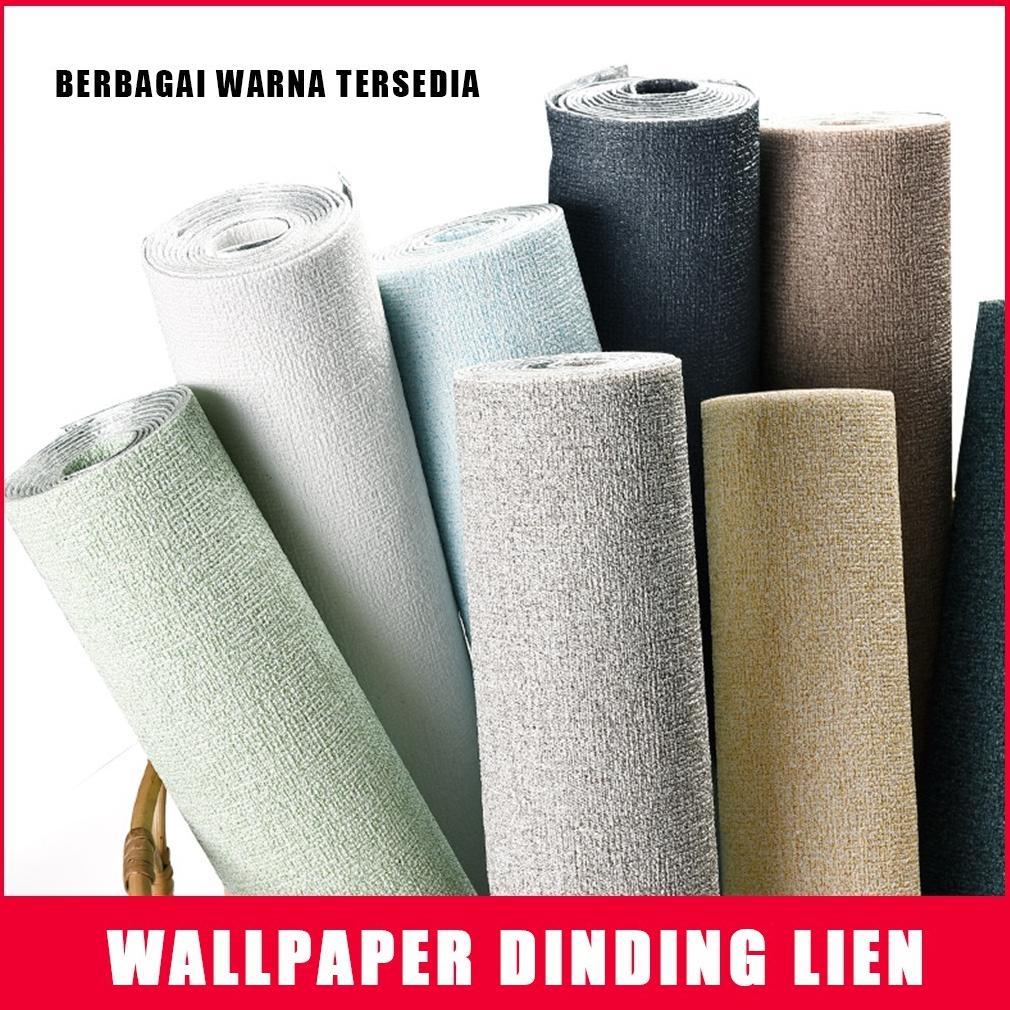 FLASH SALE ZuoShu - Wallpaper Linen Roll Wallpaper Dinding Dekorasi Kamar Wallpaper foam Sticker din