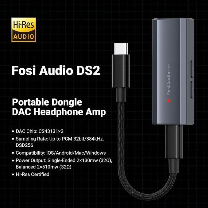 Fosi Audio DS2 2024 Dual Cirrus Logic CS43131 USB DAC Headphone Amplifier