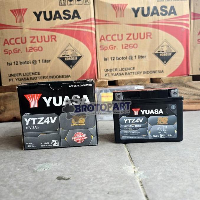 TERLARIS - Aki Accu Motor Yamaha Mio GT/M3/J/Soul GT/vixion/soul Yuasa YTZ4V 3Ah