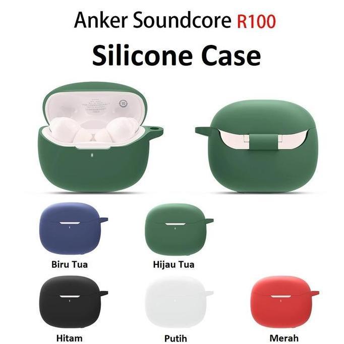 Soft Case Silikon Kompatibel Untuk TWS Anker Soundcore R100 + carabiner