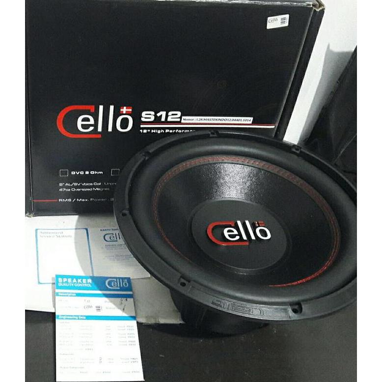CLEARANCE SALE - Subwoofer Cello 12" S12 Double Coil Speaker Woofer Audio Mobil