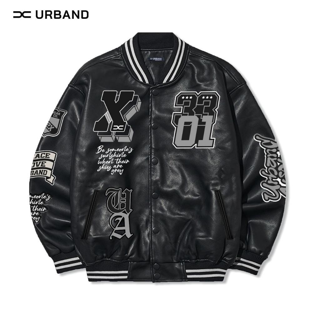 DISKON X U A  Jaket Varsity Baseball Leather Sintetis Embroidery