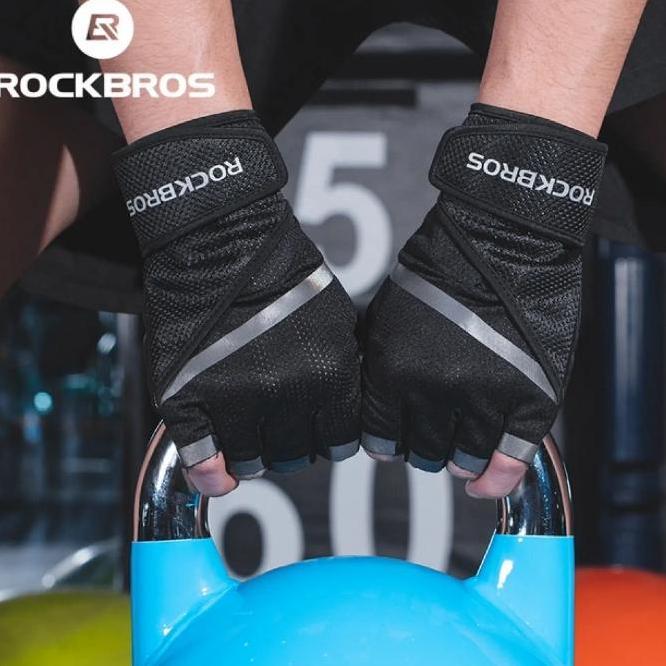 Rockbros Sarung Tangan Rockbros Sarung Tangan Sepeda Olahraga Gym Anti Slip
