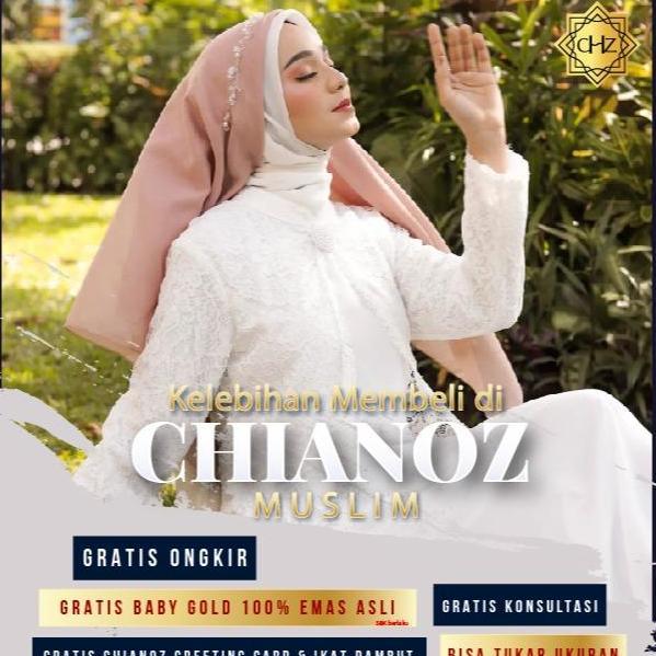 New Chianoz Gamis Putih Couple Ibu & Anak Najwa Dress  Renda Baju Lebaran Umroh Haji Manasik Pesta A