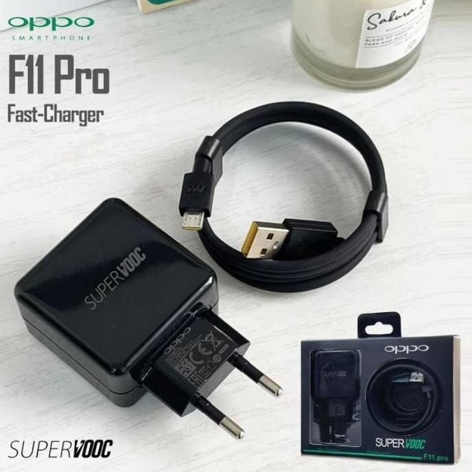 CHARGER OPPO F11 PRO BLACK VOOC ORIGINAL
