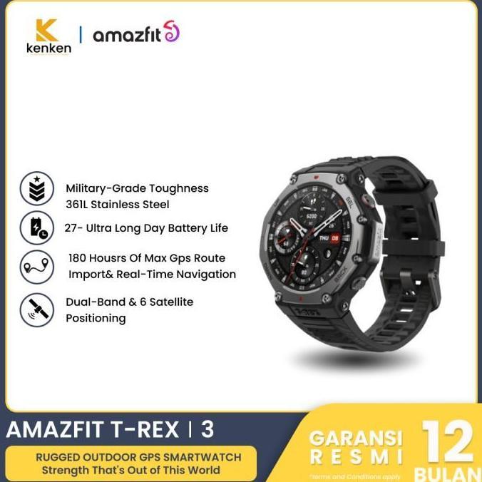 Amazfit T-Rex 2 & T-Rex Pro Smartwatch 1.39 AMOLED Garansi Resmi
