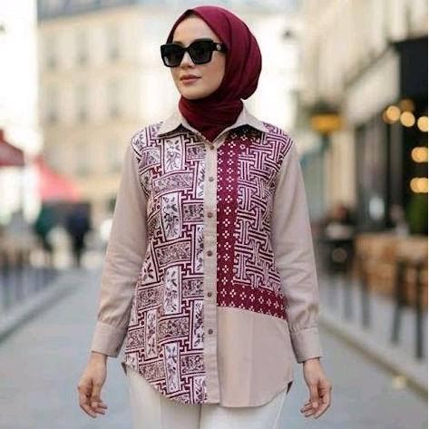 Saiara Sahira Motif Saiara Sahira Motif Baru Kemeja Batik Kombinasi Katun