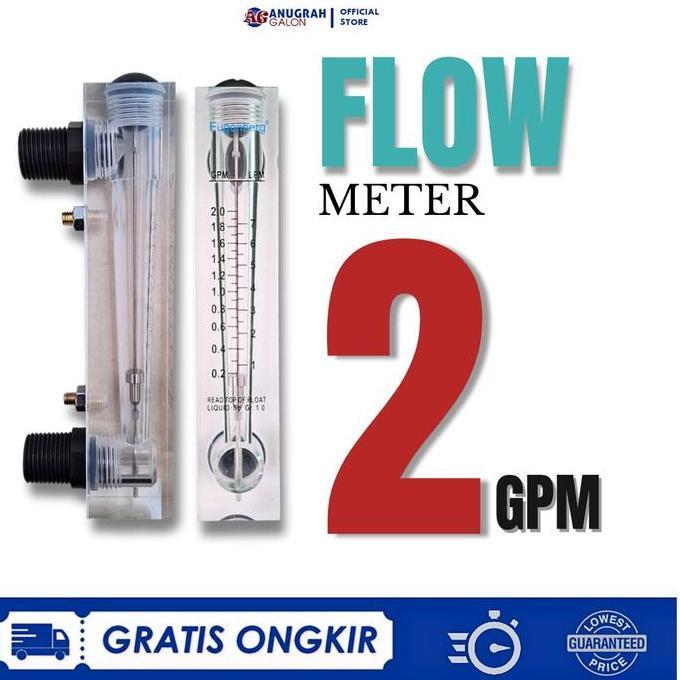 Flow meter 2 Gpm &5 Gpm panel RO pendek untuk menghitung debit air TERMURAH