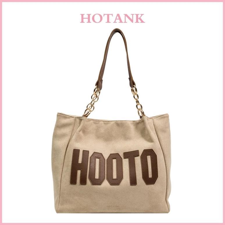 HOTANK Tas Kanvas Bahu Tas Kanvas Wanita Kelas Perguruan Tinggi Tas Besar Wanita Tas Komuter Tote Ka