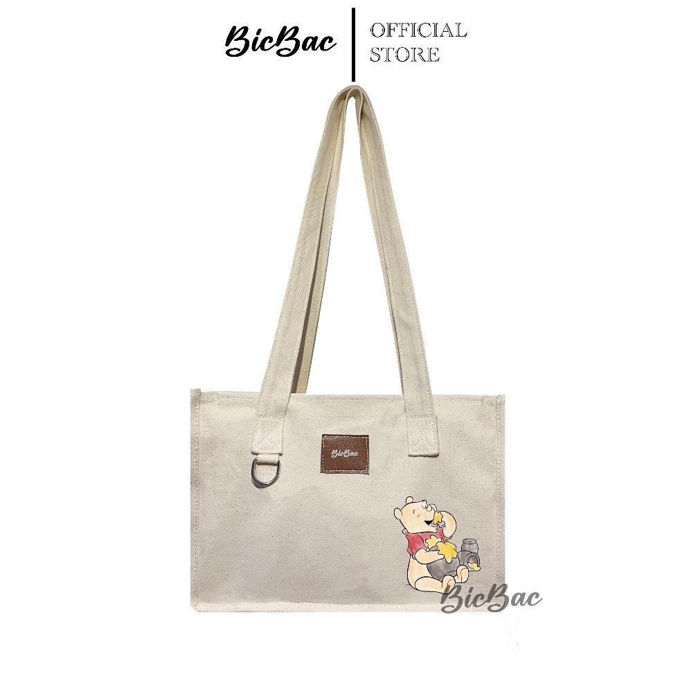 Custom Pooh Eat Honey - Tas Kanvas Canvas Tote Bag ToteBag Sleting Perempuan Cewek Wanita Ketiak Sli