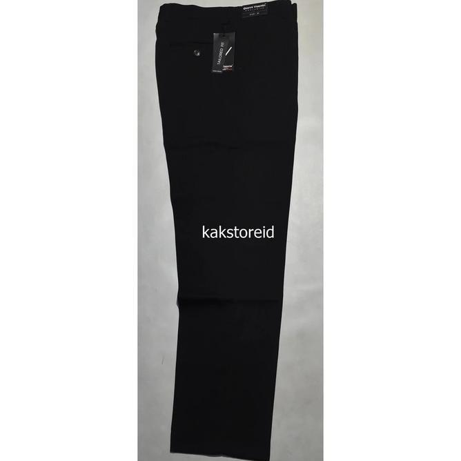 Gianni Visentin Celana Gianni Visentin Celana Kerja Hitam Pria Salur Tailored Fit Var8090