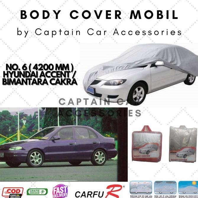 Body Cover Sarung Silver Mobil Sedan No. 6 Hyundai Accent Aksesoris Eksterior Coating