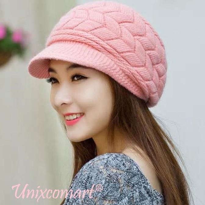 Topi BARET RAJUT Dewasa Knitted Hat Casual Korea Fashion Beret Newsboy