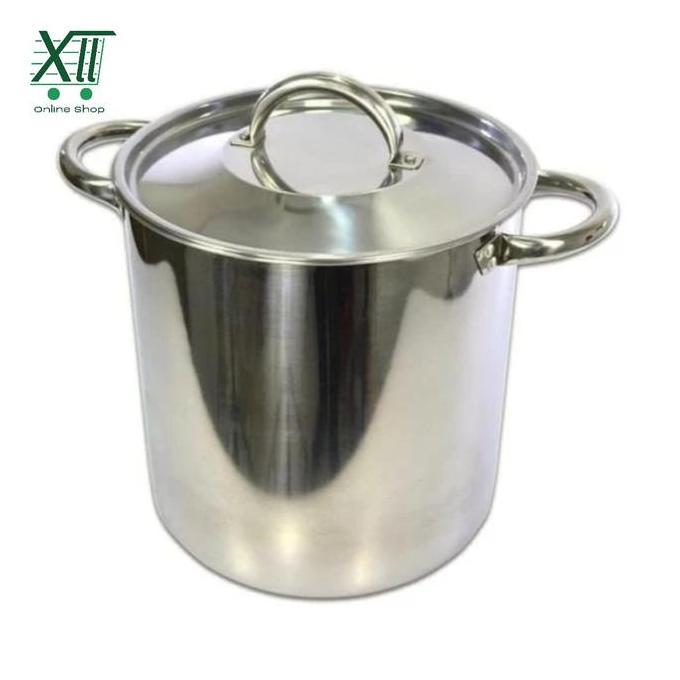 SUPRA ORiGiNAL STAiNLESS STOCK POT 12 QT PANCi TiNGGi + TUTUP STAiNLESS TEBAL 27 CM