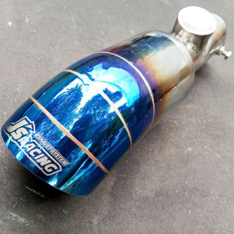 DISKON KNALPOT MOBIL SWOS SUOS SOS NGOROK JS RACING UJUNG BIRU FULL STAINLESS | SUARA NGOROK KERAS S