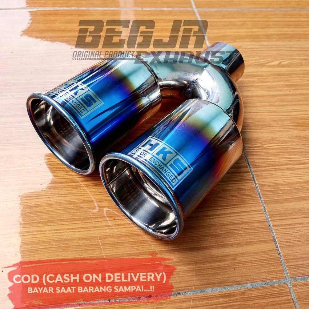 DISKON KNALPOT MOBIL RACING HKS CABANG BLUE FIRE SUARA BASS UNIVERSAL MOBIL