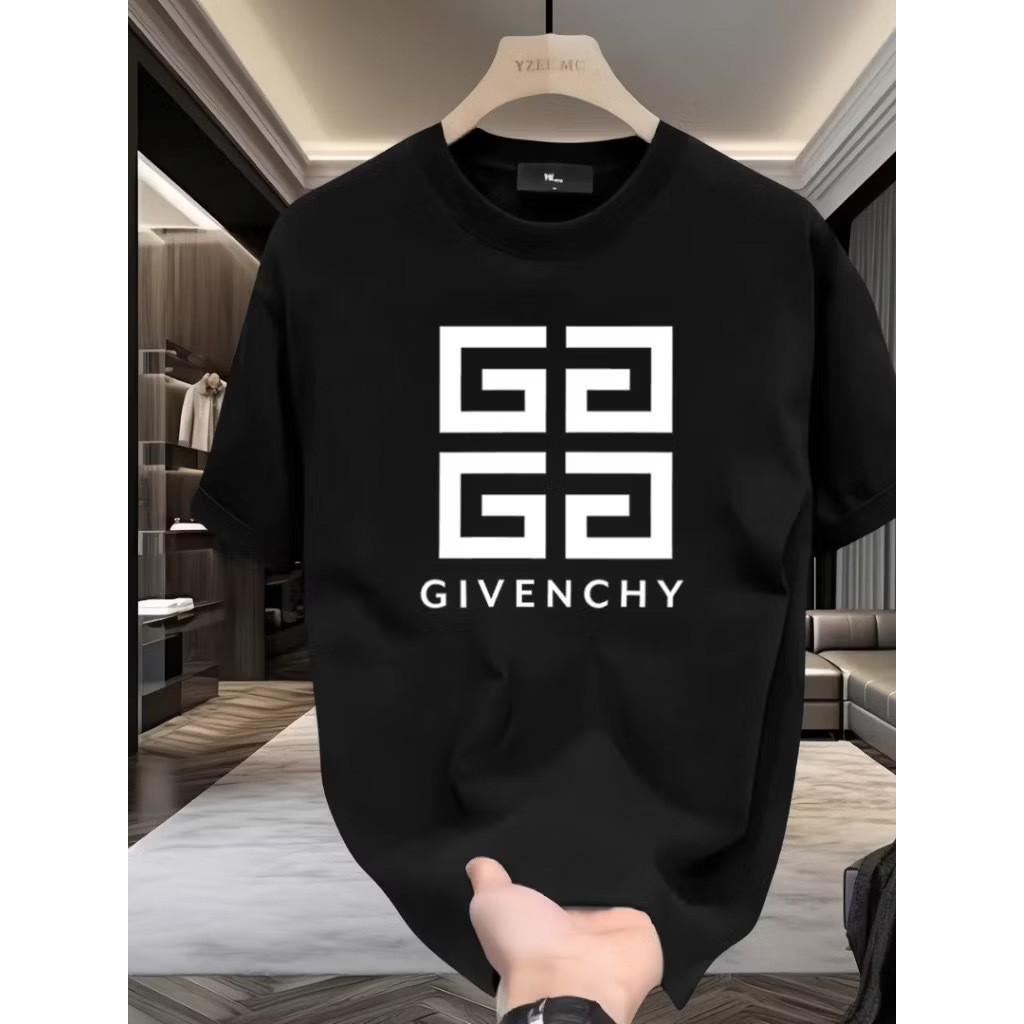COD Pria trendy Kaos kaos pria katun ringan kerah bundar ukuran besar GIVENCHY kecenderungan kaos be