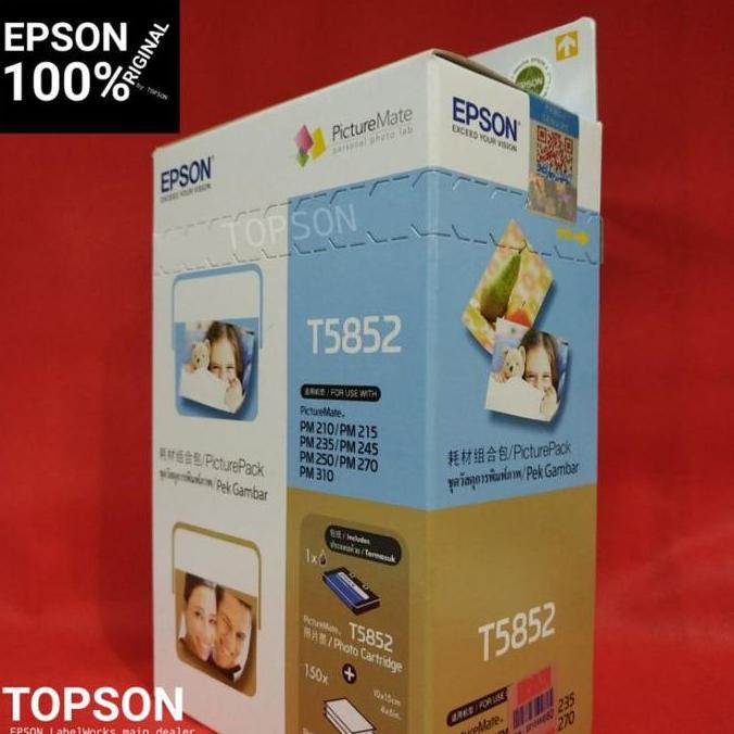 HARGA DISC - Epson Picturepack T5852 photo paper & ink cartridge picturemate PM245