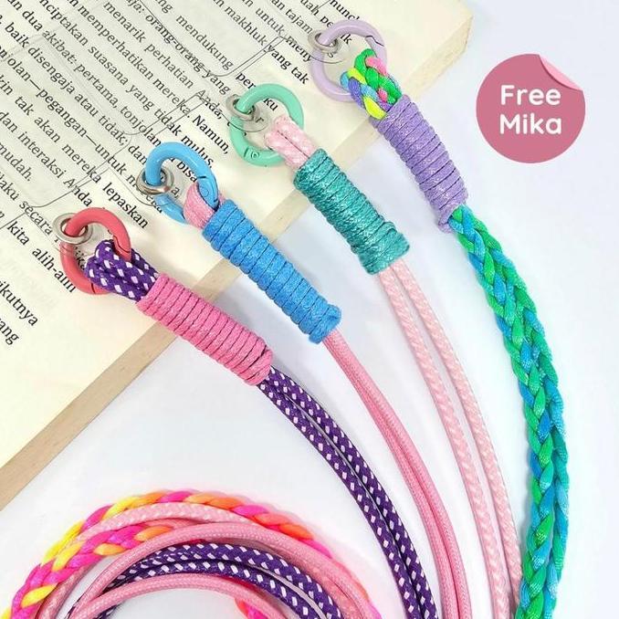 (Sudah Termasuk MIka Gantungan HP) Part 3 Lanyard HP Tali Gantungan Leher Model Nagita / Tali Sling 