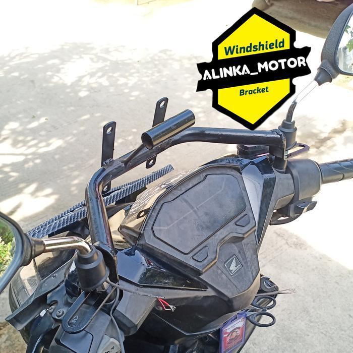 Paket Breket+Visor 40Cm Honda New Vario Digital 125/150/160 2018-2026 Windshield Custom Original Dan