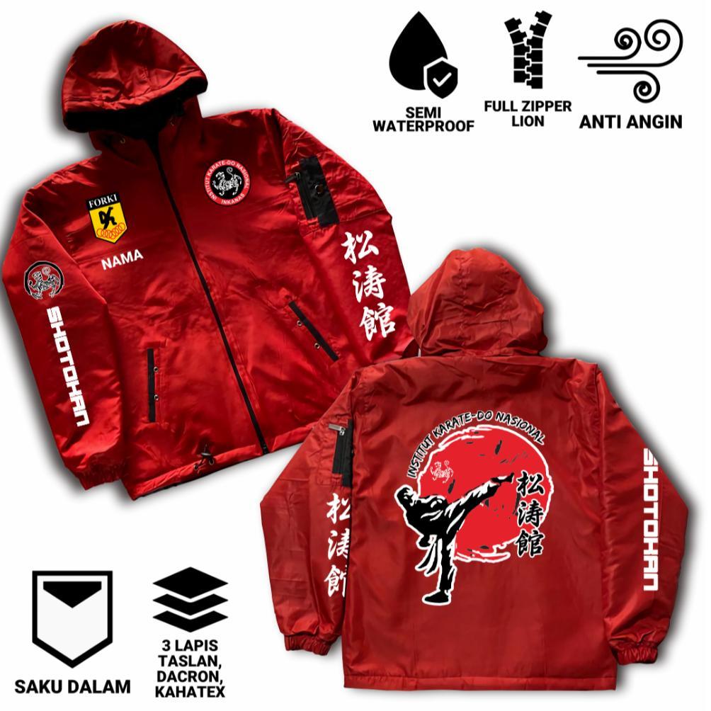 DISKON JAKET ANAK USIA 4-12 TAHUN JAKET ANAK KARATE-DO INKANAS FORKI FREE NAMA