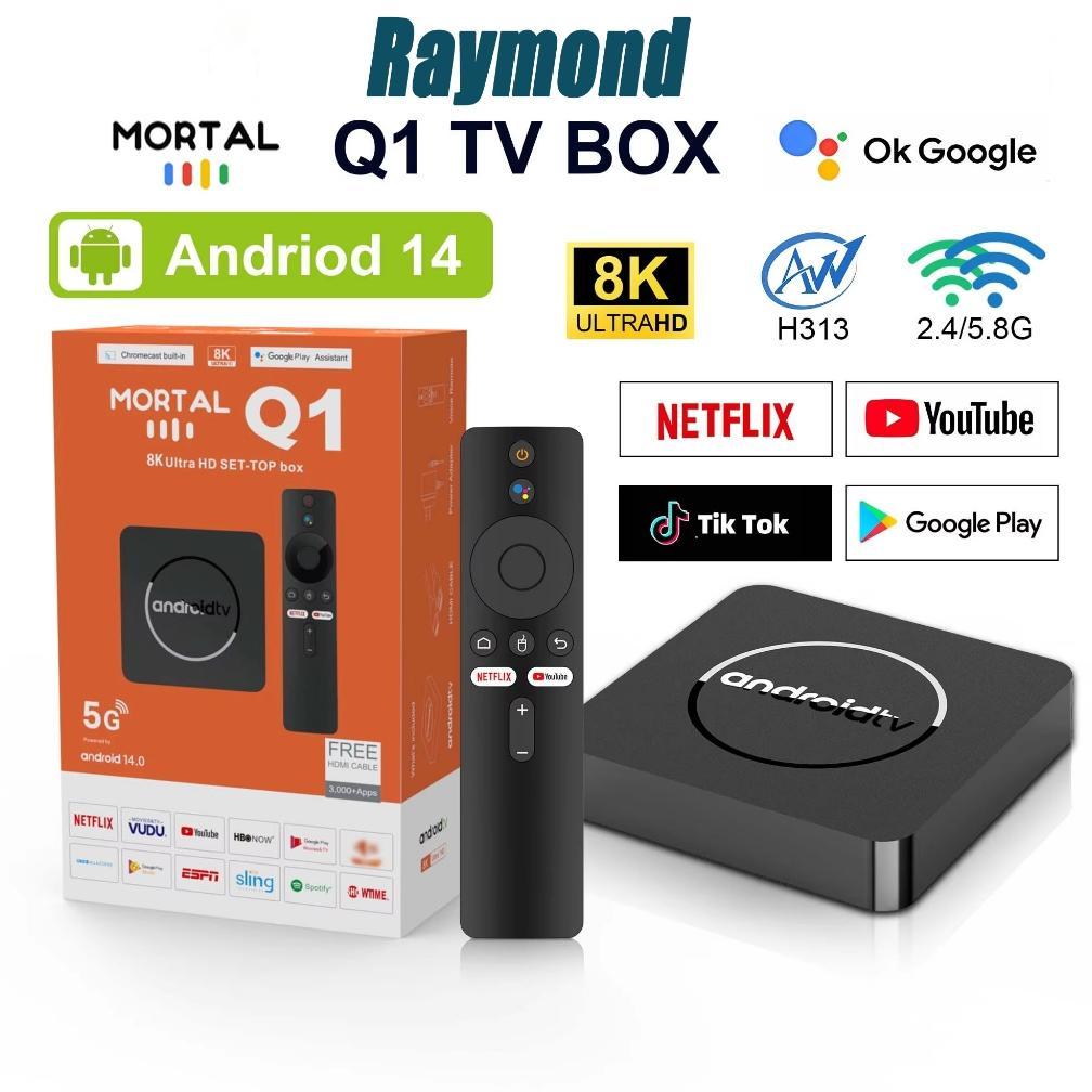 CUCI GUDANG Android TV Box Q1 Android 14.0 OS Set Top Box Stb Android Tv Ram 4GB Rom 64GB Wifi 5G/2.