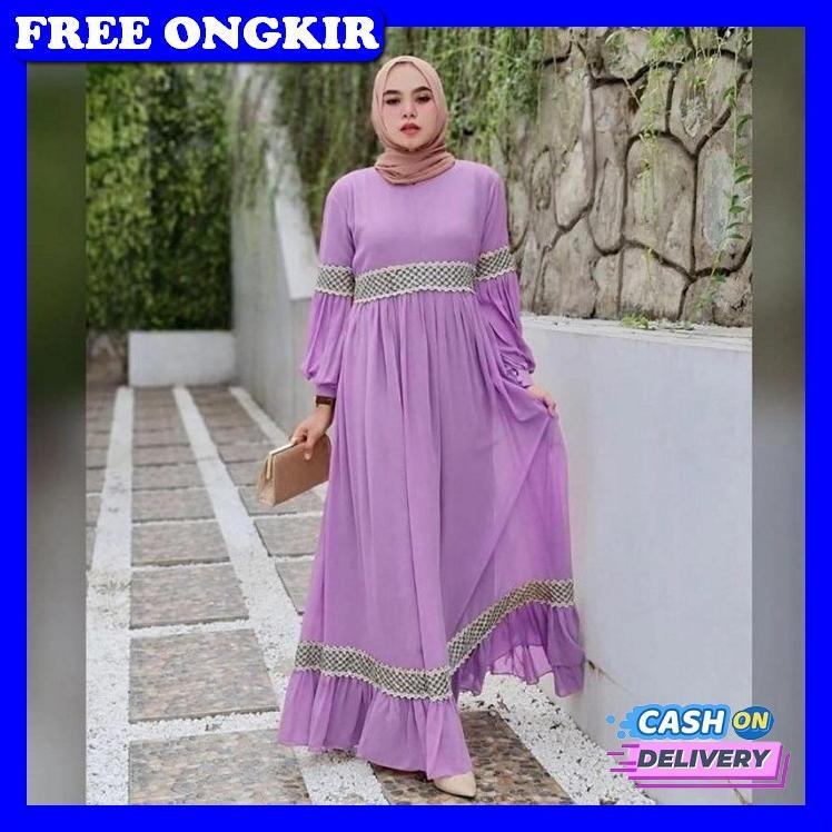 [Hot Produk] Asyila Maxi Bahan Katun Paris Pusat Pakaian Gamis Syari Dress Original Baju Muslim Wani