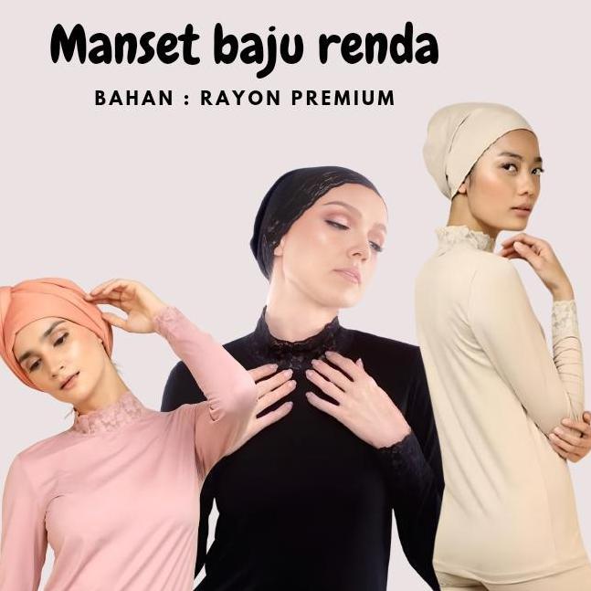 (JUMBO) MANSET BAJU WANITA RENDA PREMIUM LENGAN PANJANG BAHAN RAYON