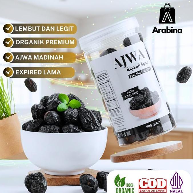 Kurma Ajwa Madinah 100% Original Azwa Madina Aliyah Lembut Legit