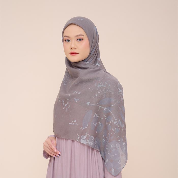 Bisa Cod - Zm Zaskia Mecca - Hijab Syari Paola Purple Scarf Kerudung Segi Empat Wangi