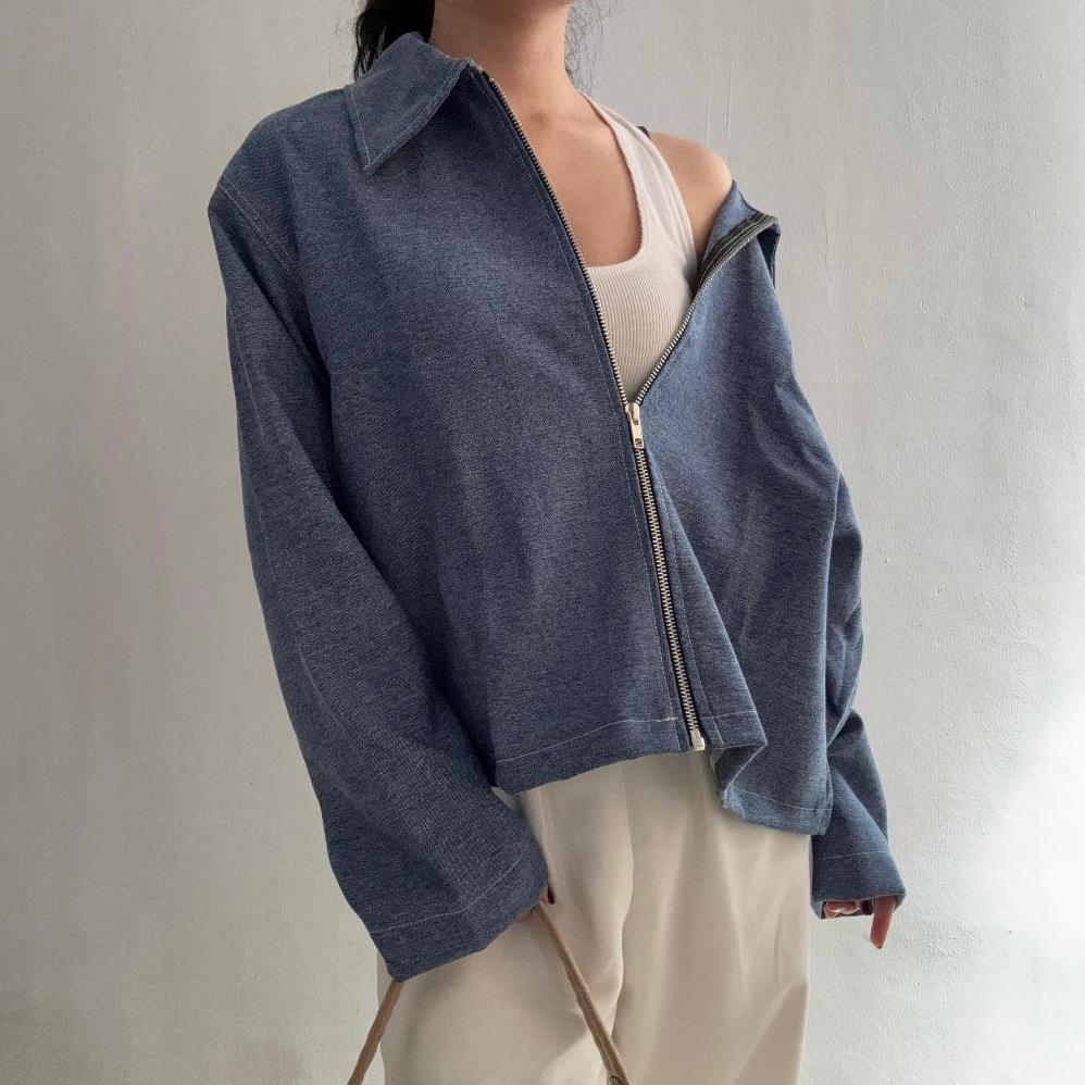 Terbaru Satize | Sarah Denim Jacket - Jaket Oversized Denim - Oversized Outer - Denim Outer Boxy - B