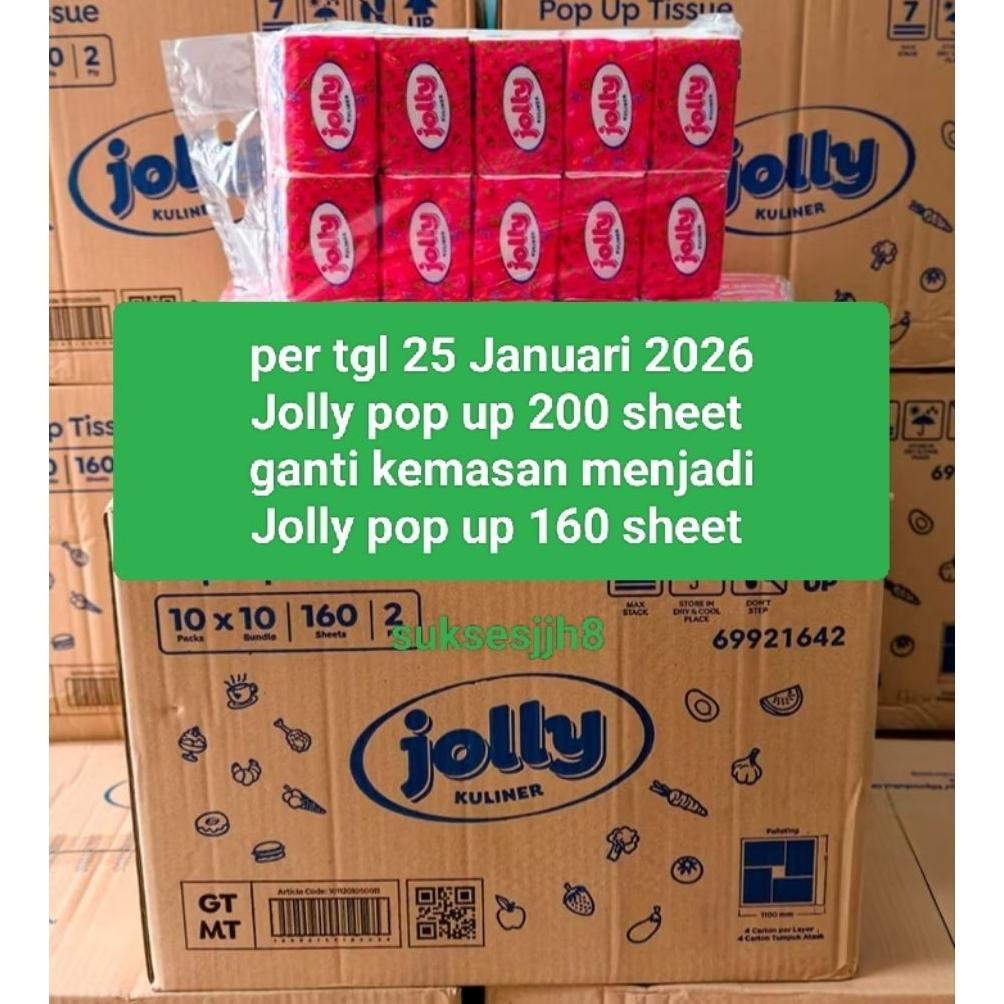 (1 Dus)Tissue Pop Up Jolly 200sheet 1Dus/Tisu Pop Up Jolly 200sheet 1dus/pop up Jolly 1Dus terlaris
