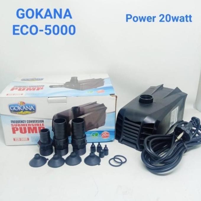 Pompa kolam submersible pump Gokana Eco-5000 low watt 5000 L/H 20 watt
