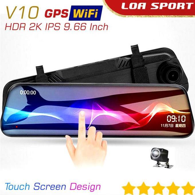 Spion Kamera Mundur Mobil Dashcam Depan Belakang GPS WIFI HDR 2K IPS