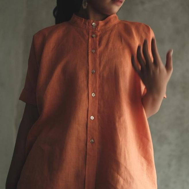 Kachu Blouse/Kemeja Wanita/Linen Kemeja Wanita Linen Blouse