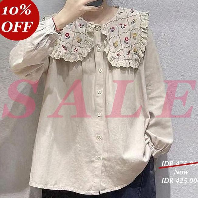 Blus Atasan Wanita Blus Atasan Wanita Katun Rayon Premium Krem Khaki