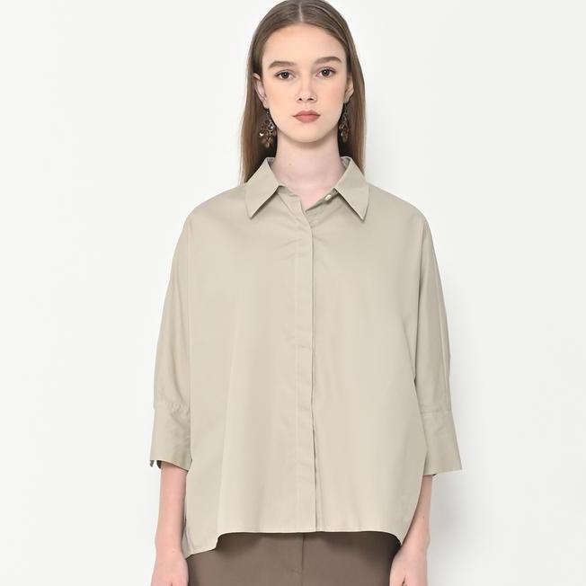 Neu Mor Relaxed Neu Mor Relaxed Fit A809 Cream Collared Top -