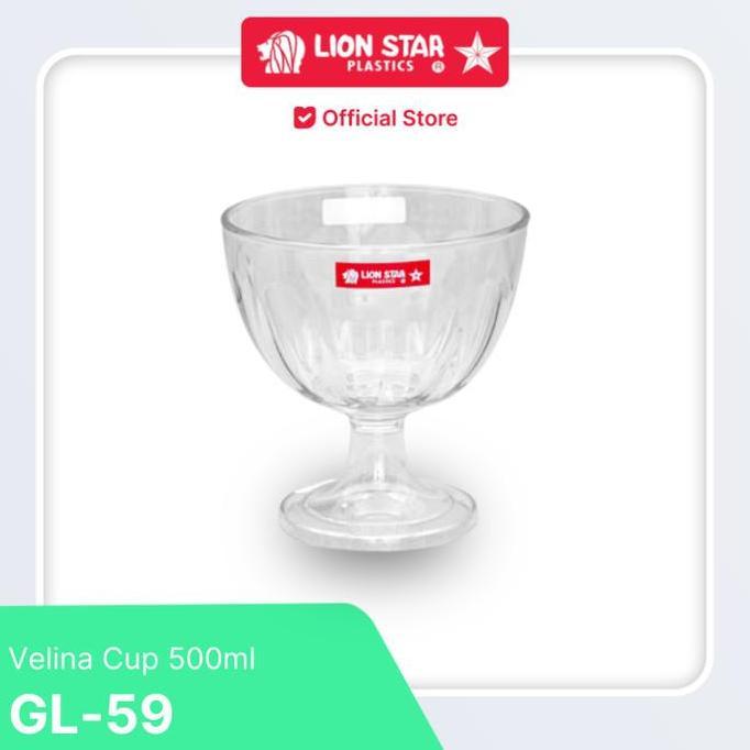 LION STAR Gelas Plastik Ice Cream / Gelas Es Krim Velina Cup 500ml GL-59