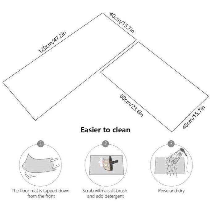 Keset Dapur 2 in 1 Kitchen Floor Mat Set / Karpet Alas Lantai Rumah Kamar Karet