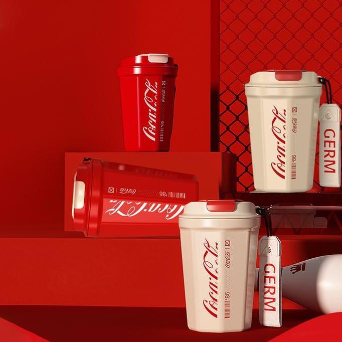GERM Coca-Cola Thermos Cup 400ML S31603 Cangkir Termos Baja Tahan Karat Cangkir Kopi Gelas Air Mobil