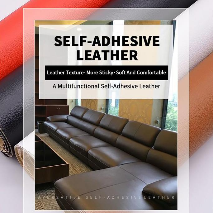 Stiker Kulit Sintetis Penambal Sofa Jok Motor Mobil Lem Perekat Kuat Adhesive Leather Patch Waterpro
