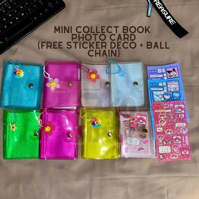 [Ps] Mini Collect Book Pc/Dompet Transparan Glitter + Freebies 14 Sleeves Premium