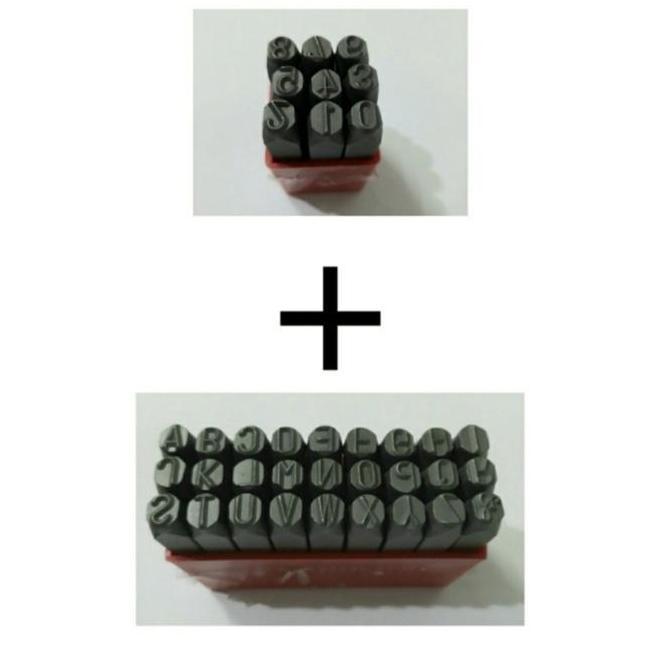 1 Set Alat Ketok Pon Huruf + Angka Nomor ( Angka + Huruf ) 6 mm mili