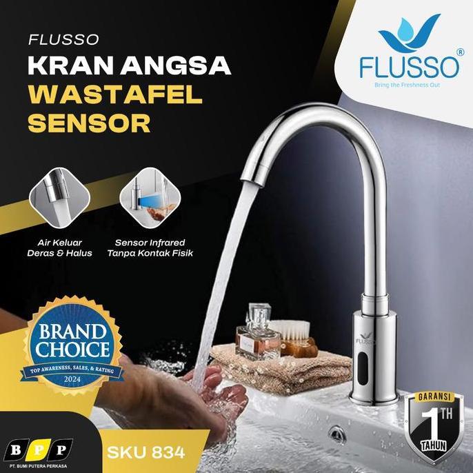 Kran Angsa Wastafel Sensor Otomatis Keran Air Sink Flusso KAWT