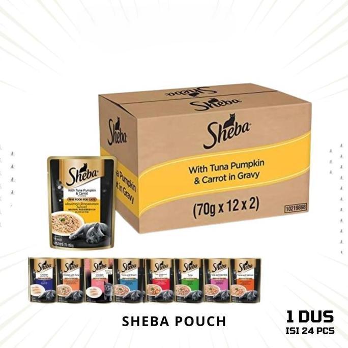 Sheba Pouch / Sachet 1 box isi 24pcs x 70Gr Cat Wet Food - Makanan Basah Premium Kucing Sachet / Jaj