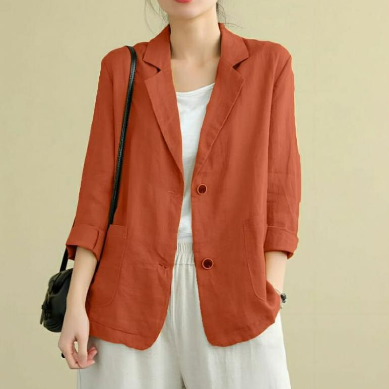 promo blazer jumbo wanita linen ld 100cm sampai 140cm | dumma blazer | blazer korea | blazer wanita 