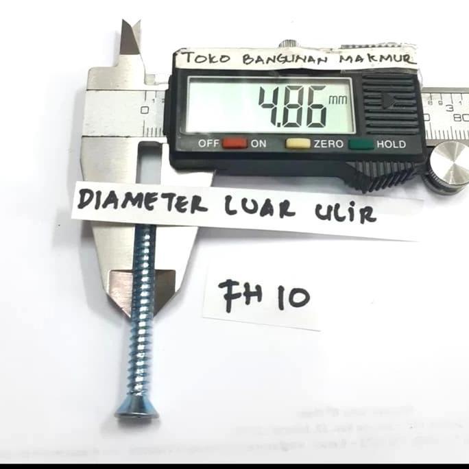 1ktk Sekrup Kepala Rata FH 10x3/4 = 2cm Sekrup FH10x3/4 murah